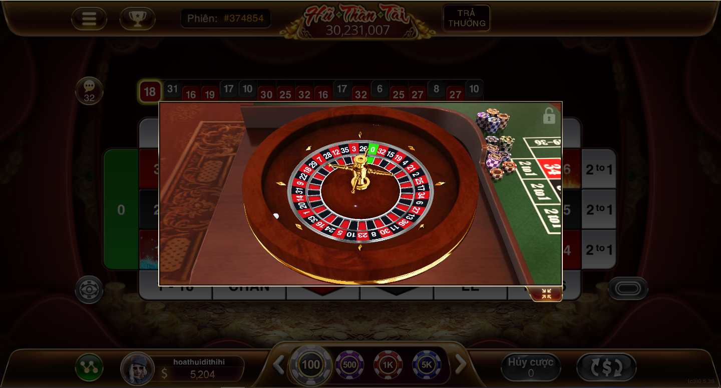 Roulette Sunwin là bộ môn được ưa thích số 1 tại cổng game